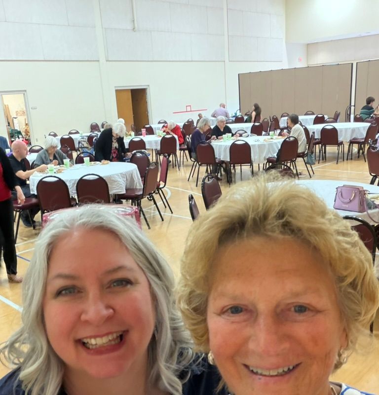 Gwen and Rebecca fellowship meal